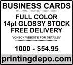 1000 FULL COLOR BUSINESS CARDS $54.95 - www.printingdepo.com
